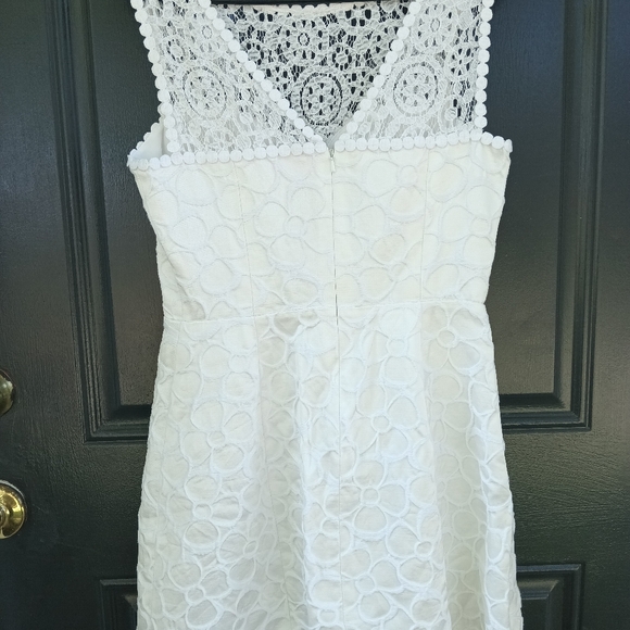 Lilly Pulitzer Dress Womens 4 Off White Raegan Sleeveless Lace Fit Flare Bridal - Picture 11 of 16